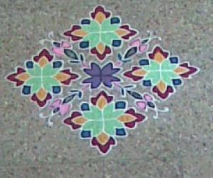 Rangoli: flowers with buds