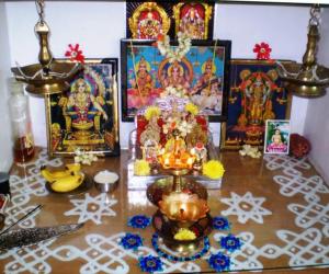 Rangoli: Close up of our first floor swamy room