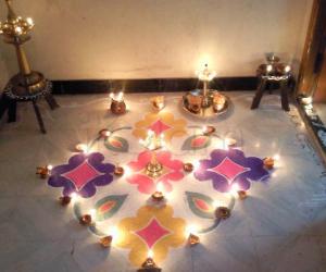 Rangoli: karthigai deepam