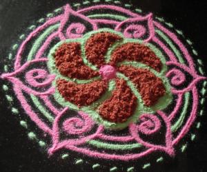 Rangoli: Coconut Freehand Rangoli
