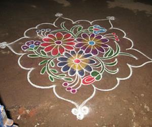 Rangoli: flower rangoli