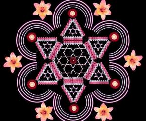 Rangoli: Hexagonal paDikOlam - 6