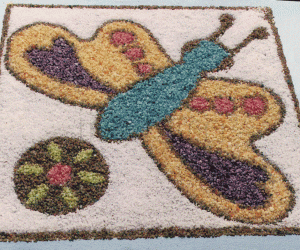 Rangoli colored with salt