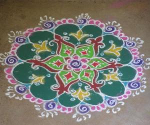 Free hand rangoli