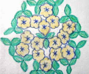 Rangoli: Flowers and leaves rangoli
