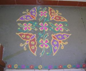 Rangoli: Butterfly Kolam