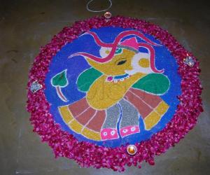This is my competition vali rangoli and I won the 1st prize for this!!!!!!!