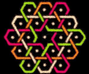 Hexagonal chikku kOlam - 7