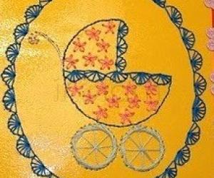 Rangoli: Embroidary greeting card.