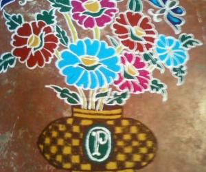 rangoli drawn in pothys contest
