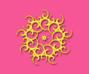 Golden yellow rangoli