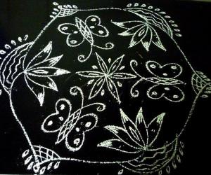 Rangoli: Water Lilly in black