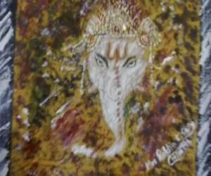 Rangoli: Ganapathi –Tooth Brush Spay painting 