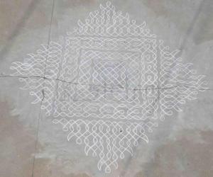 Rangoli: dot pattern for my chikku kolam