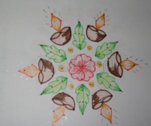 Rangoli: dot kolam for kaarthigai