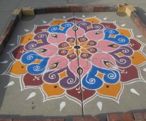 diwali rangoli at LA temple - for contest