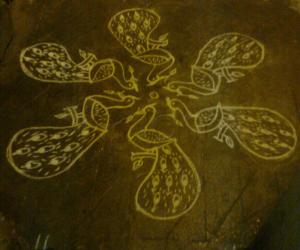 Rangoli: Peacock kolam