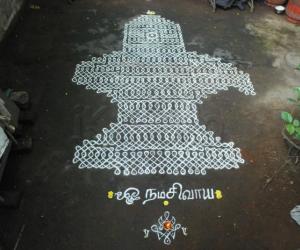 Margazhi dew drops kolam contest finished kolam