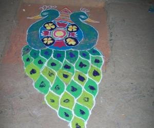 peacock rangoli