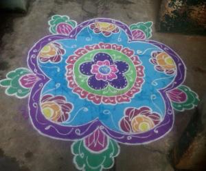 Freehand rangoli