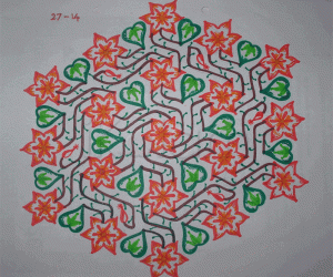 Rangoli: Leaves Kolam