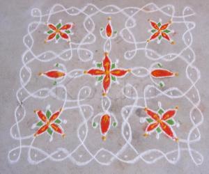 Rangoli: 9x9 Dot kolam -2