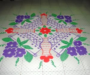 Rangoli: flower pots