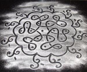 Simple chikku kolam