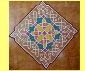15 x 1 dotted kolam
