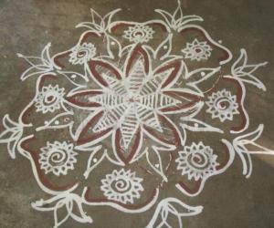 Rangoli: Ganesh Chathurthi  Freehand Maa kolam