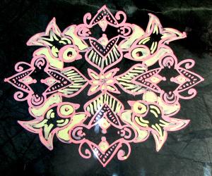 Rangoli: colorful design kolam 