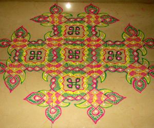 Rangoli: dotted chikku padikolam