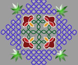 Rangoli: 15-1 dots kolam