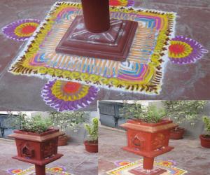 Rangoli: kolam for tulasi maadam