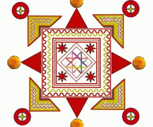 Rangoli: paDi kOlam
