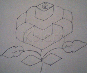Rangoli: Rose flower