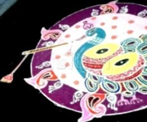 peacock rangoli
