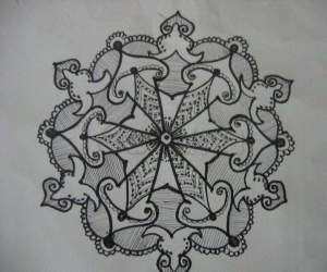Rangoli: Black and white design in paper