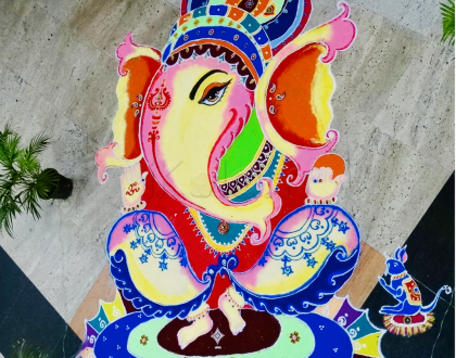 Diwali Rangoli : Celebration of colours through Ganesha