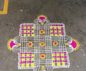 Freehand Padi kolam
