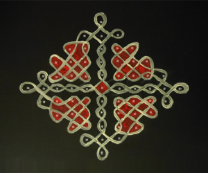 Rangoli: Valentines in chikku kolam