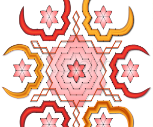 Maattu Pongal "Kombu" kolam (Bull horns)