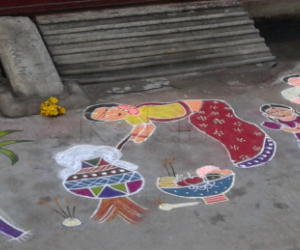 Pongal celebration rangoli