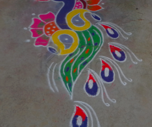 Peacock rangoli