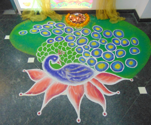Peacock rangoli