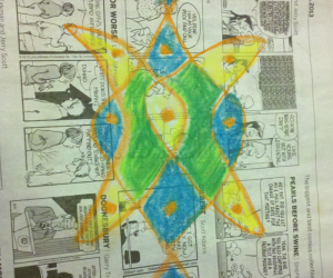 Chikku kolam on newspaper