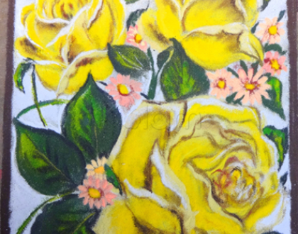 Rangoli: yellow roses