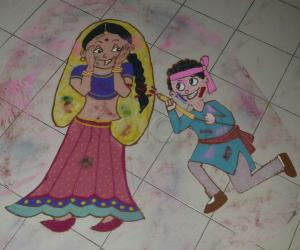 Happy Holi Kolam
