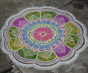 Free hand rangoli