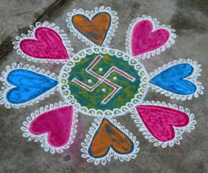 Valentines day rangoli